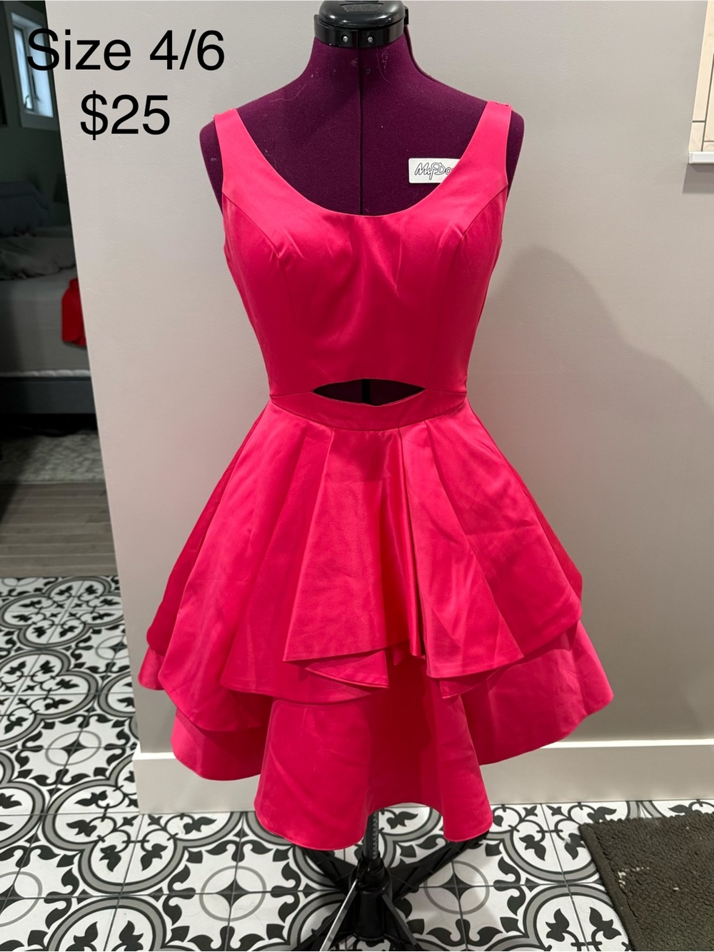 Hot Pink Cutout Party Dress